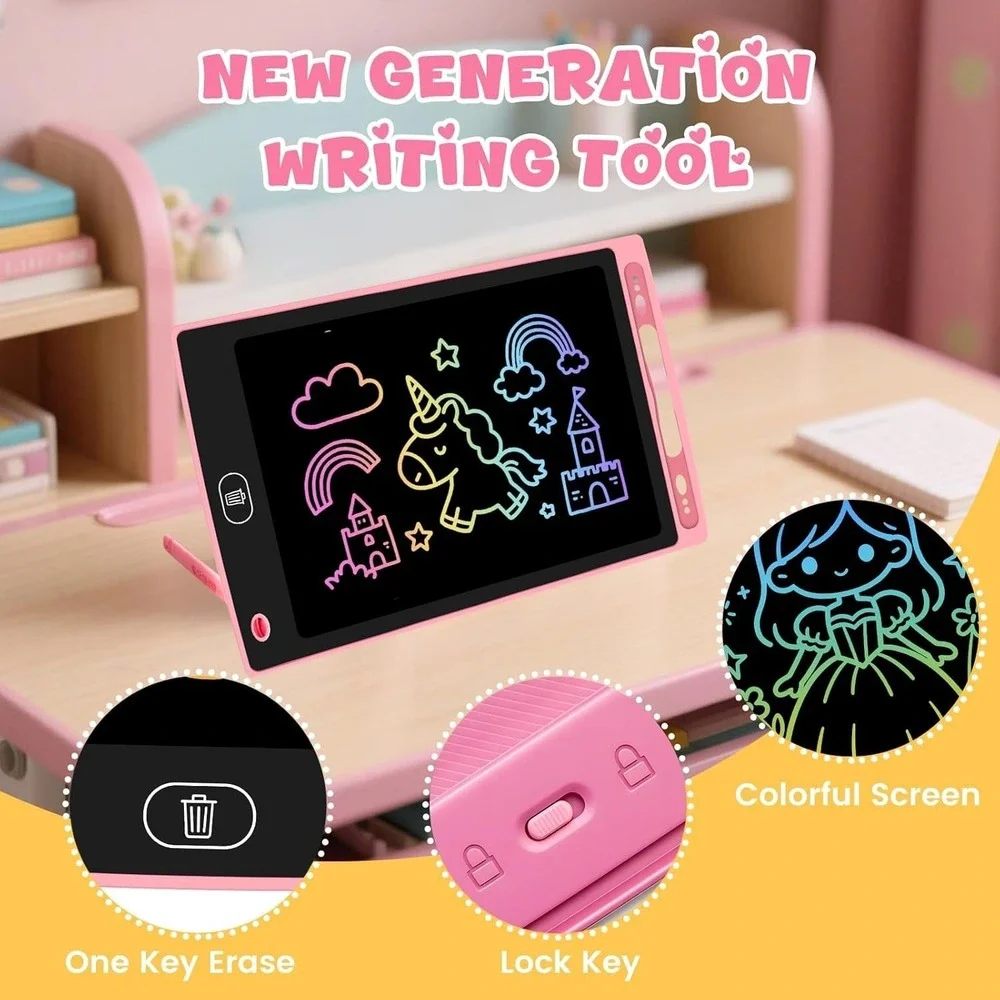 2 Pack LCD Writing Tablet for Kids, Erasable and Reusable Toddler Doodle Board i